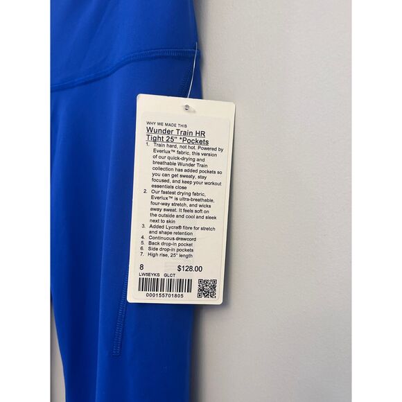 NWT Lululemon Wunder Train High-Rise Tight with Pockets 25"size 8 NWT - Picture 8 of 8